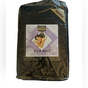 Uptopia black bed skirt. Queen size.